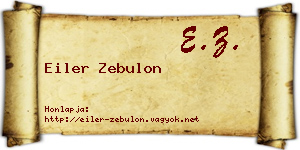 Eiler Zebulon névjegykártya